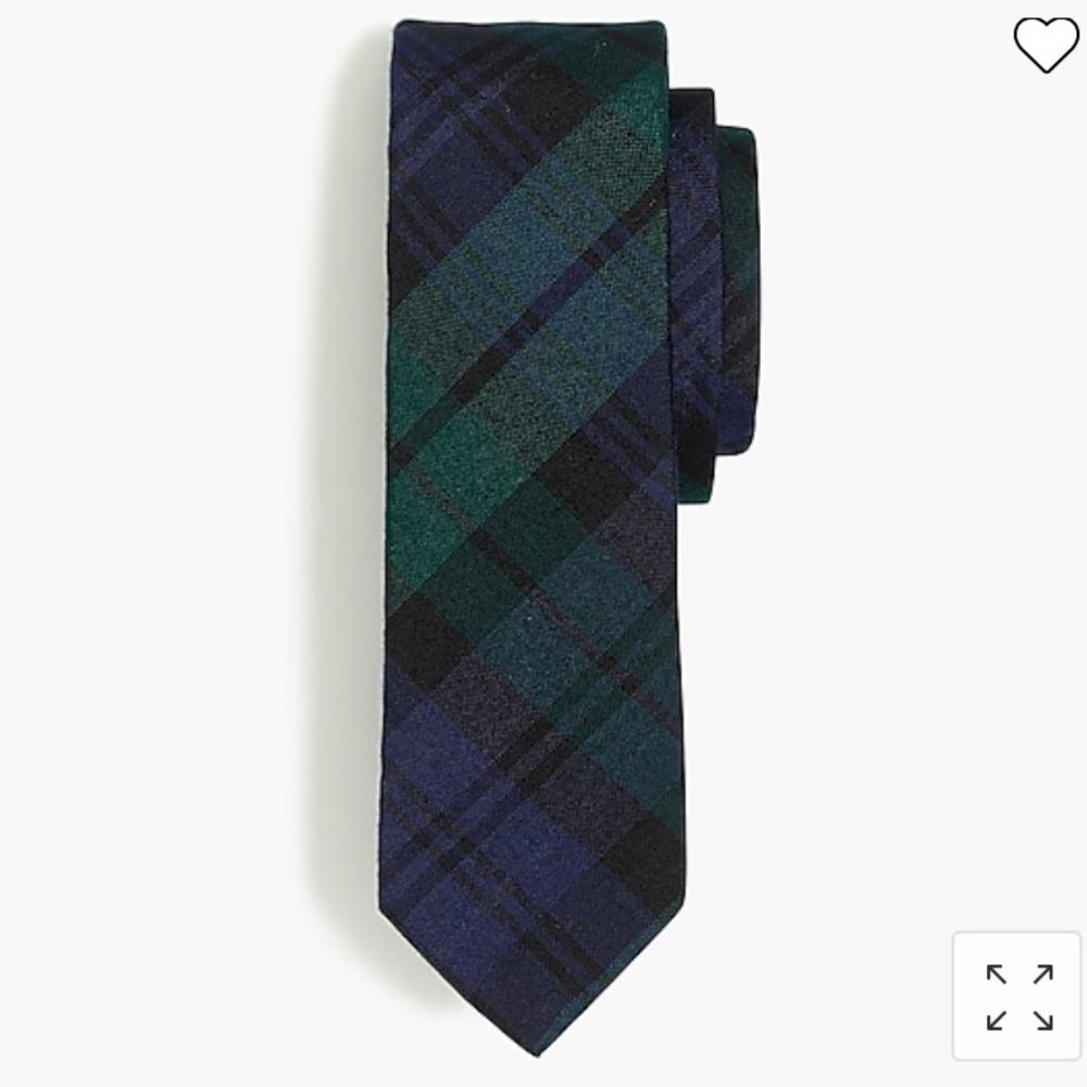 JNWT J. Crew Factory Mens Tie Style K4776 Blackwatch Green Navy Plaid